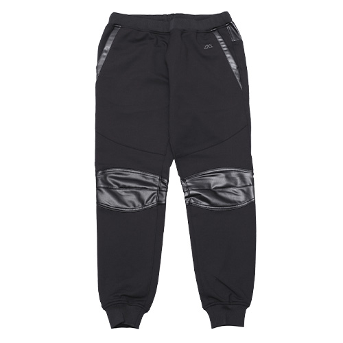 leather combo jogger pants