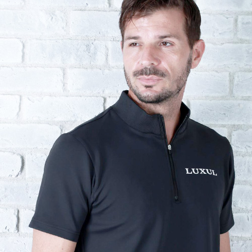 Mock neck shirt (front zipper) Black